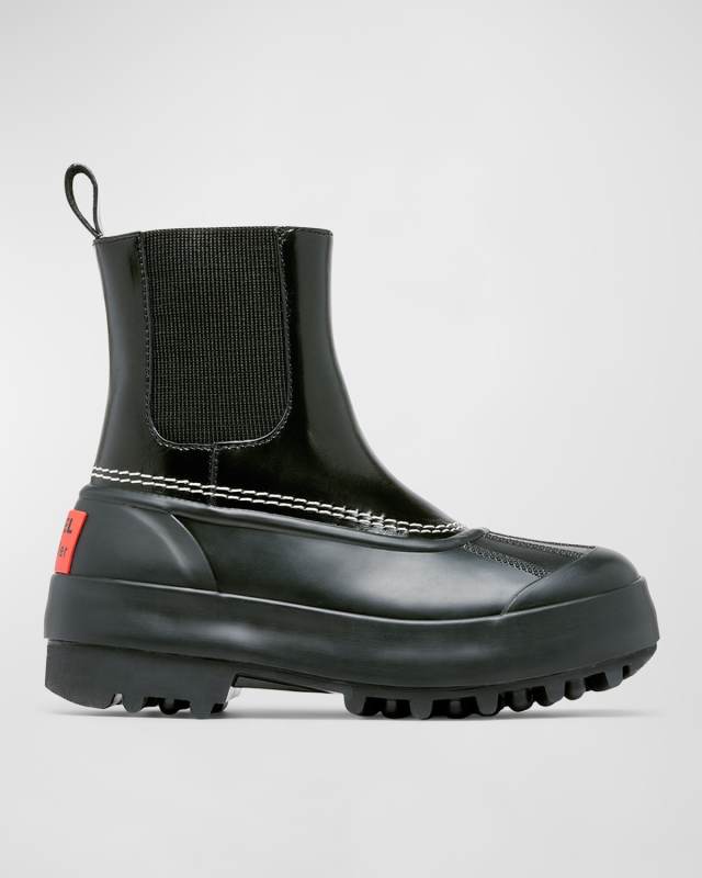 x Proenza Schouler Leather Rubber Chelsea Booties